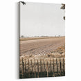 Farmhouse Wall Art – Plowed Field with Rustic Fence Print for Country Decor