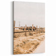 Farmhouse Wall Art – Grazing Horses Behind Rustic Fence for Country Decor