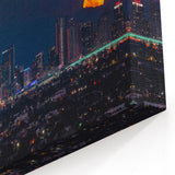 Downtown LA Skyline - Full Moon Rising Over Los Angeles Nightscape