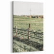 Farmhouse Wall Art – Green Pastures and Wooden Fence Print for Country Decor