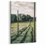 Farmhouse Wall Art – Winding Fence Print for Rustic Country Decor