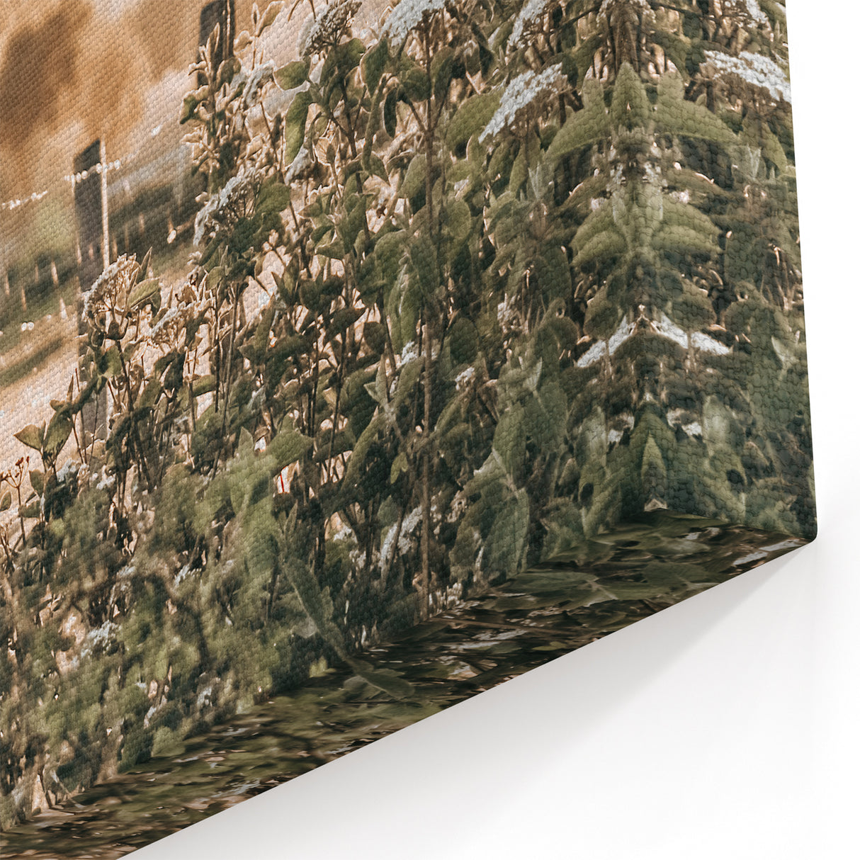 Farmhouse Wall Art - Rustic Fence and Foliage with Warm Country Charm