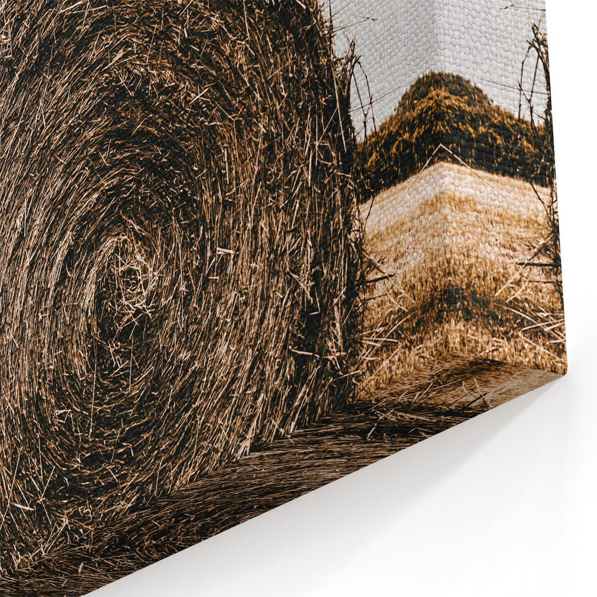 Farmhouse Wall Art - Rustic Hay Bale with Vintage Country Charm