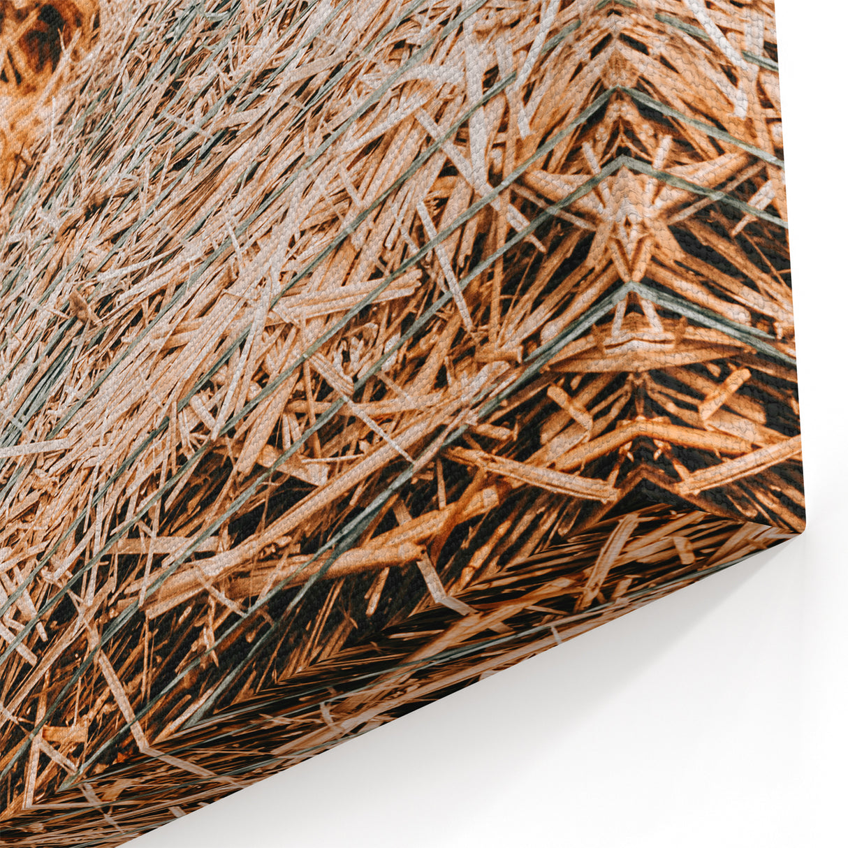 Farmhouse Wall Art - Rustic Close-Up of Hay Bales with Country Charm
