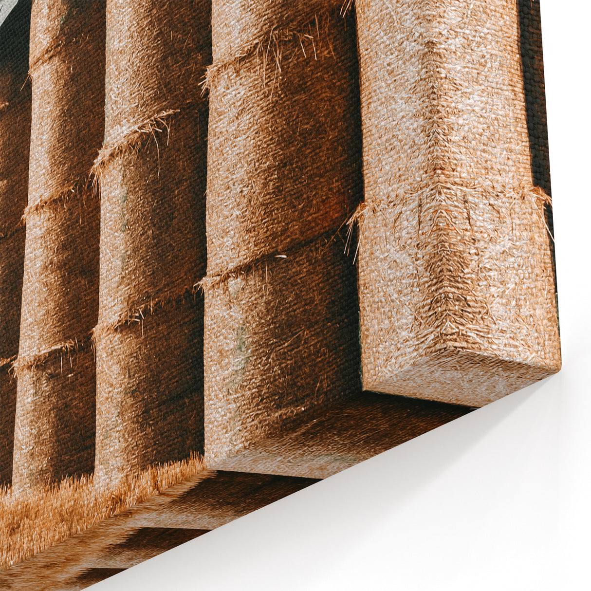 Farmhouse Wall Art - Stacked Hay Bales by Country Road with Rustic Charm