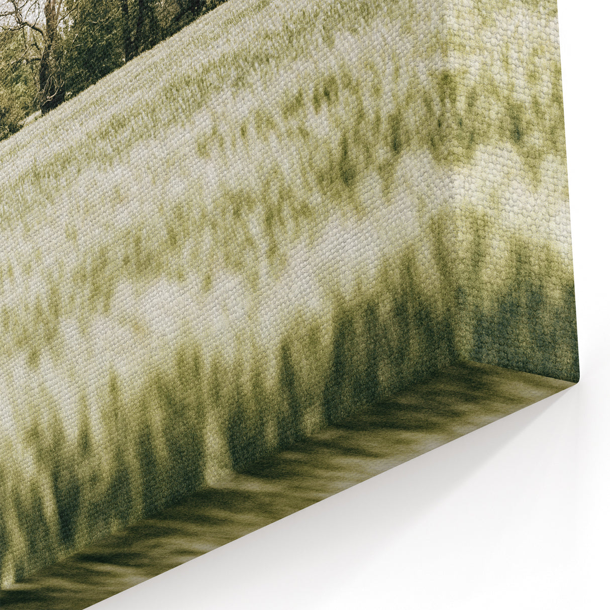 Farmhouse Wall Art - Tranquil Green Field with Trees and Rustic Charm