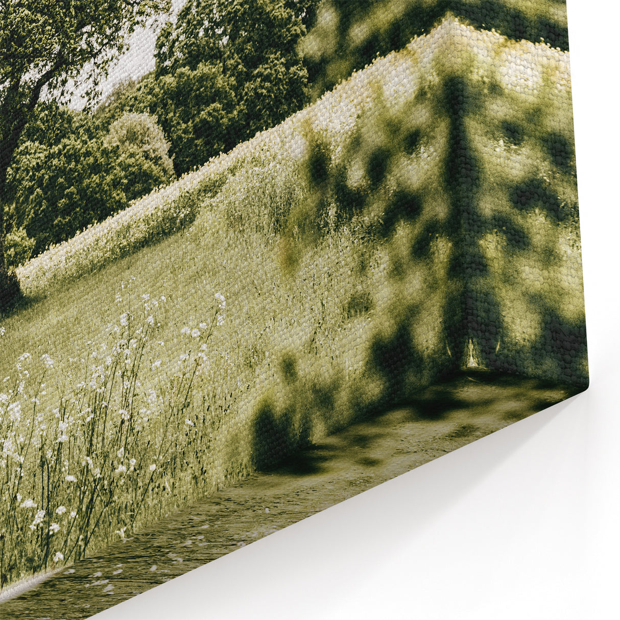 Farmhouse Wall Art - Scenic Tree-Lined Field with Rustic Country Charm