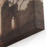 Dark Art Decor - Timeless Ruins and Bare Tree Scene for Moody Interiors