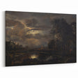 Moody Art Prints - Moonlit Night Over Castle and Forest Landscape