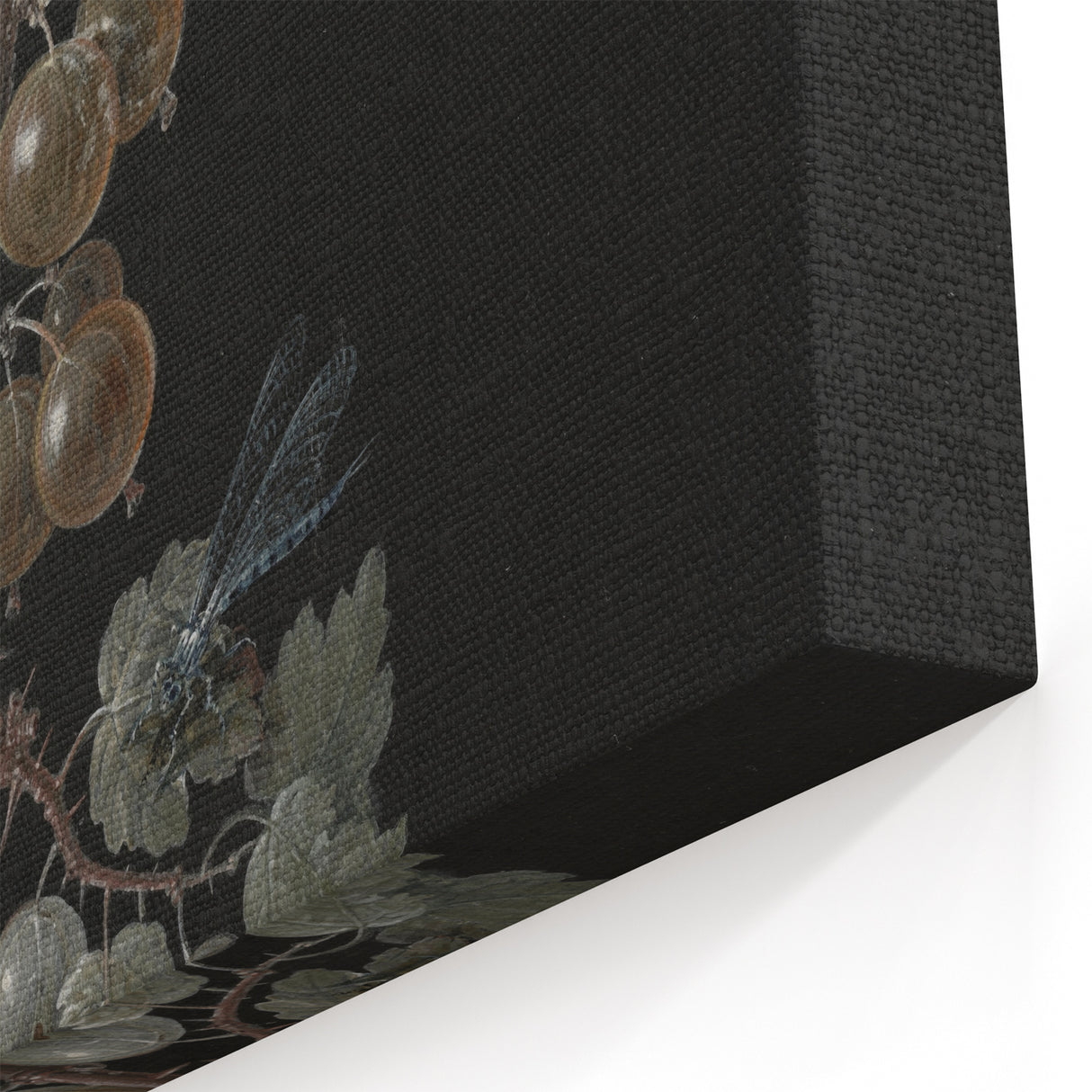 Dark Moody Wall Art - Intricate Botanical with Insects for Elegant Decor
