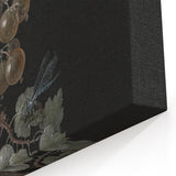 Dark Moody Wall Art - Intricate Botanical with Insects for Elegant Decor
