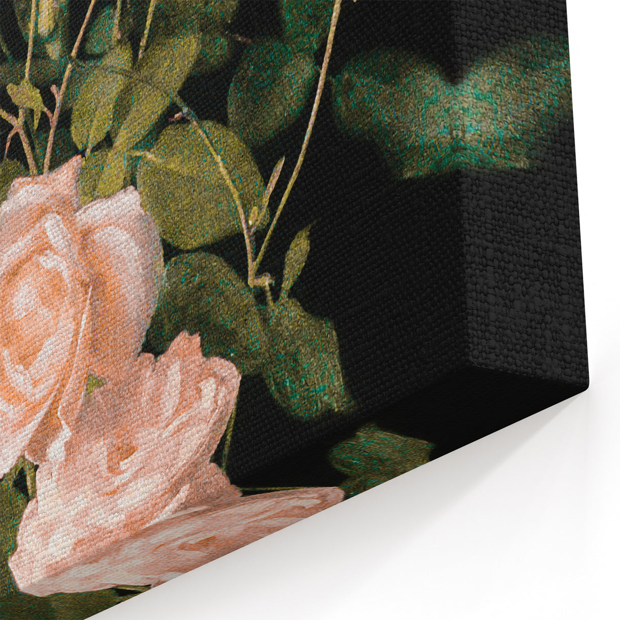 Dark Moody Wall Art - Soft Pink Roses for Elegant Floral Home Decor