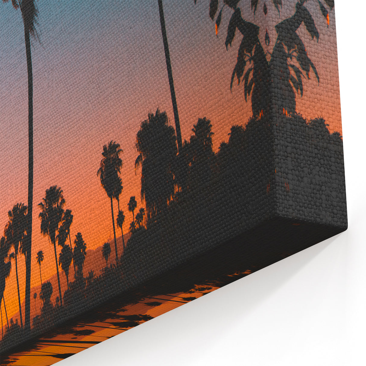 LA Sunset Palm Trees Art - Silhouetted Palms Against a Vibrant Sky
