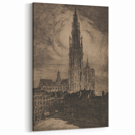Vintage Gothic Prints - Cathedral Tower Dark Decor Style Canvas
