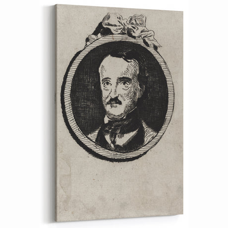 Vintage Gothic Prints - Edgar Allan Poe Portrait Gothic Canvas Art