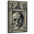 Medieval Gothic Canvas - Intricate Skull Illustration Gothic Wall Art