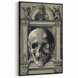 Medieval Gothic Canvas - Intricate Skull Illustration Gothic Wall Art