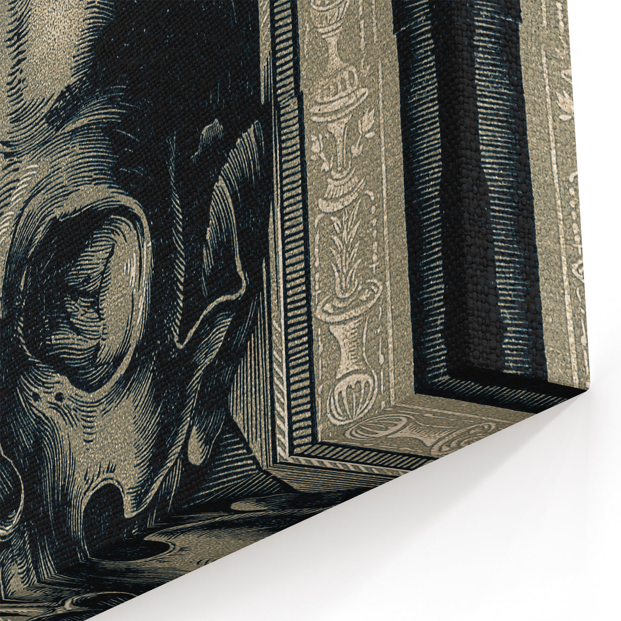Medieval Gothic Canvas - Intricate Skull Illustration Gothic Wall Art