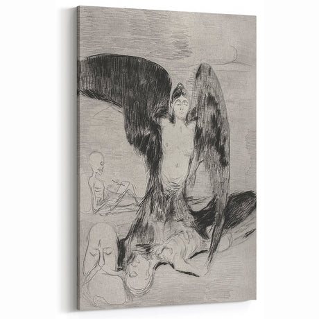Gothic Angel of Death Art - Vintage Dark Decor for Mysterious Spaces