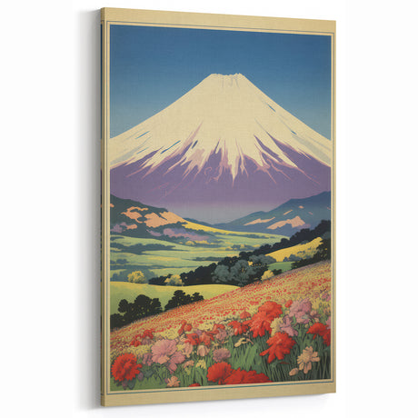 Serene Electric Mountain Landscape – Vibrant Electric Wall Canvas Art