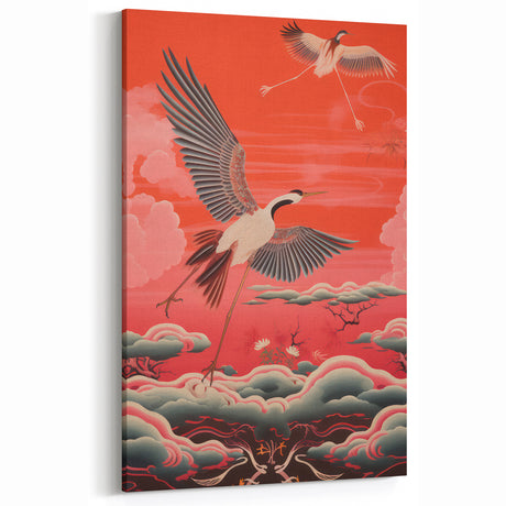 Electric Crane Artwork – Vibrant Modern Electric Bird Canvas Decor