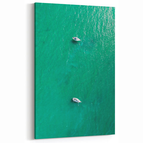 Sailboats on Turquoise Waters - Coastal Wall Art for Nautical Decor