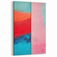 Abstract Electric Pink and Turquoise Canvas - Vibrant Modern Wall Art