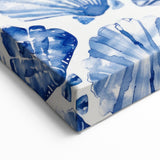 Blue Seashell Pattern Coastal Wall Art - Nautical Beach-Themed Decor Print