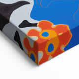 Modern Electric Portrait Canvas - Vibrant Abstract Floral Wall Art Decor