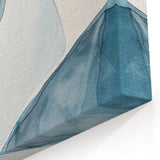 Abstract Blue and Gray Coastal Wall Art - Modern Nautical Decor Print