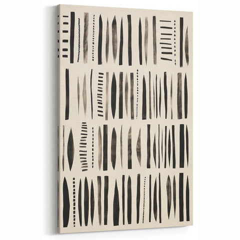 Abstract Electric Pattern Canvas - Monochrome Modern Wall Art Decor