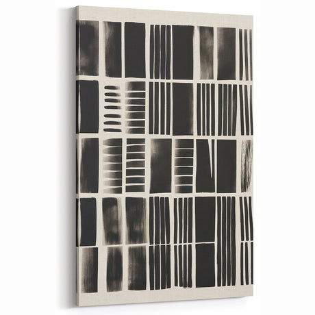 Modern Monochrome Grid Art Canvas - Electric Pattern Wall Decor