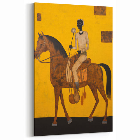 Electric Rider Art - Bold Abstract Electric Painting - Yellow Canvas