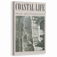 Magazine Style Coastal Waves Wall Art - Vintage Aerial Ocean Print