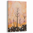 Abstract Electric Forest Art - Vibrant Pink and Orange Canvas Decor