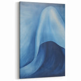 Abstract Electric Blue Canvas Art: Flowing Wave Design for Modern Decor