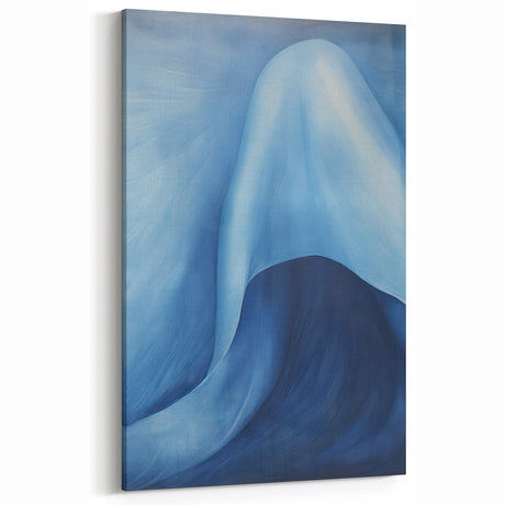 Abstract Electric Blue Canvas Art: Flowing Wave Design for Modern Decor