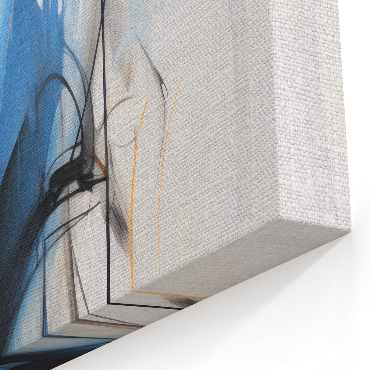 Abstract Electric Canvas Art: Dynamic Blue and Black Modern Painting