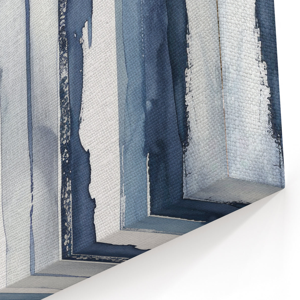 Coastal Wall Art: Deep Blue Vertical Strokes - Nautical Abstract Print