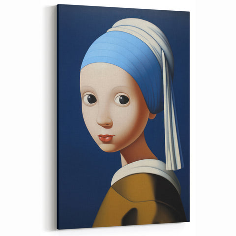 Modern Electric Portrait Art: Abstract Take on Classic Masterpiece Canvas