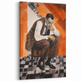 Modern Cubist Portrait Art: Abstract Electric Design on Canvas Print