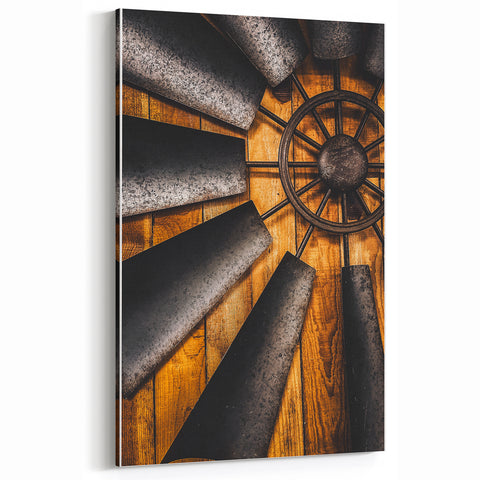 Rustic Windmill Fan Wall Art – Industrial Farmhouse Decor