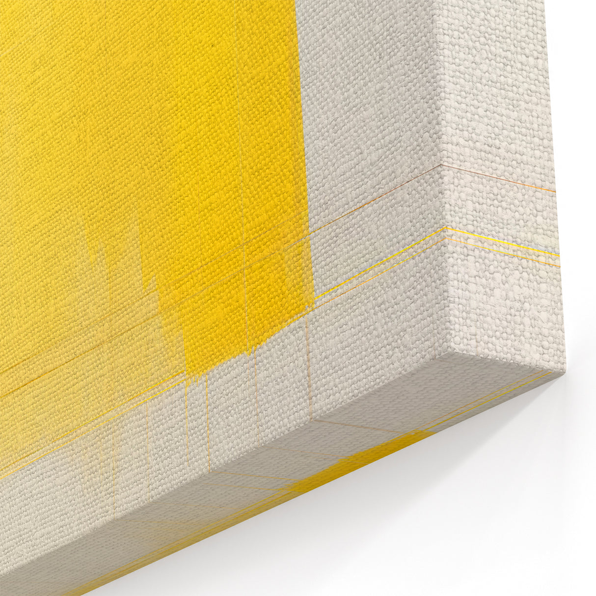 Abstract Yellow Electric Art: Minimalist Geometric Canvas for Modern Decor