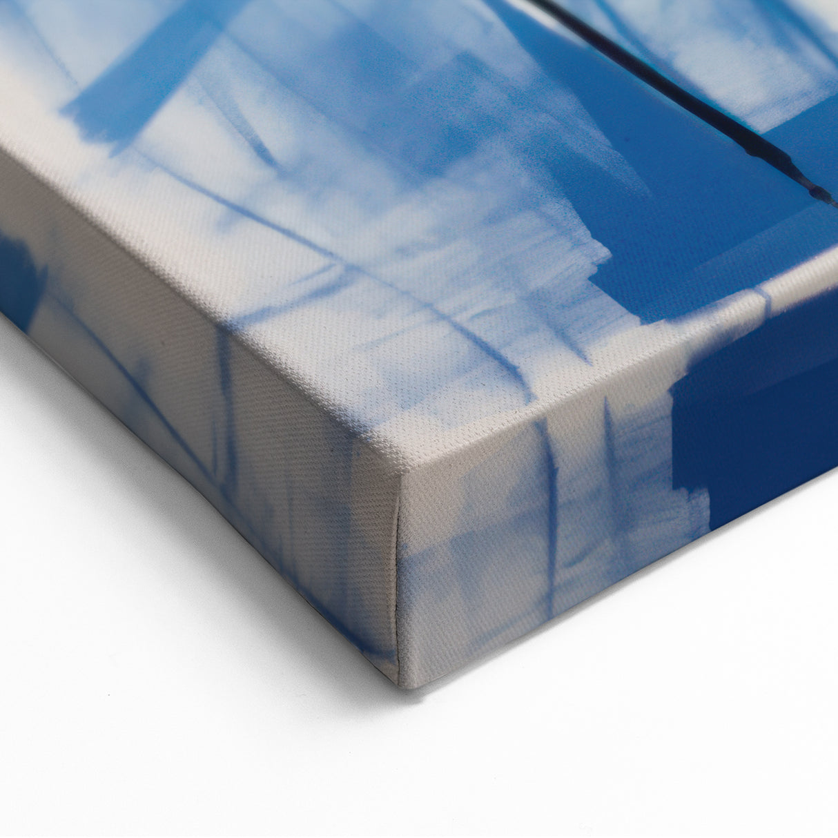 Abstract Electric Blue Figure Art: Dynamic Modern Canvas Wall Print