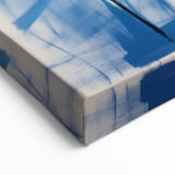 Abstract Electric Blue Figure Art: Dynamic Modern Canvas Wall Print
