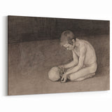 Gothic Artworks - Contemplative Figure with Skull for Dark Decor Style