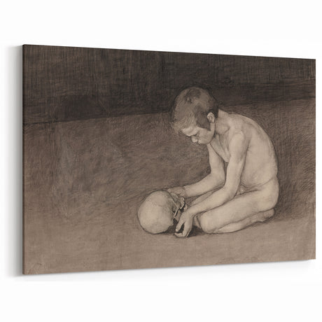 Gothic Artworks - Contemplative Figure with Skull for Dark Decor Style
