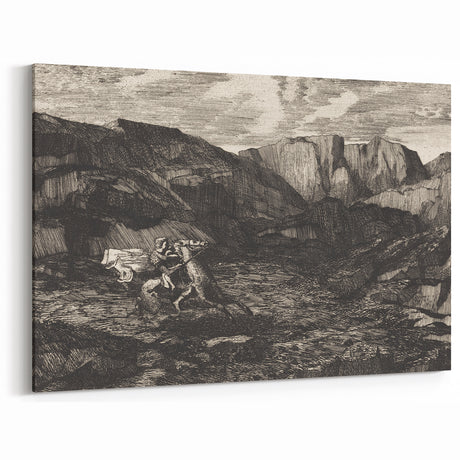 Medieval Gothic Canvas - Knight’s Journey Artwork for Dark Decor Style