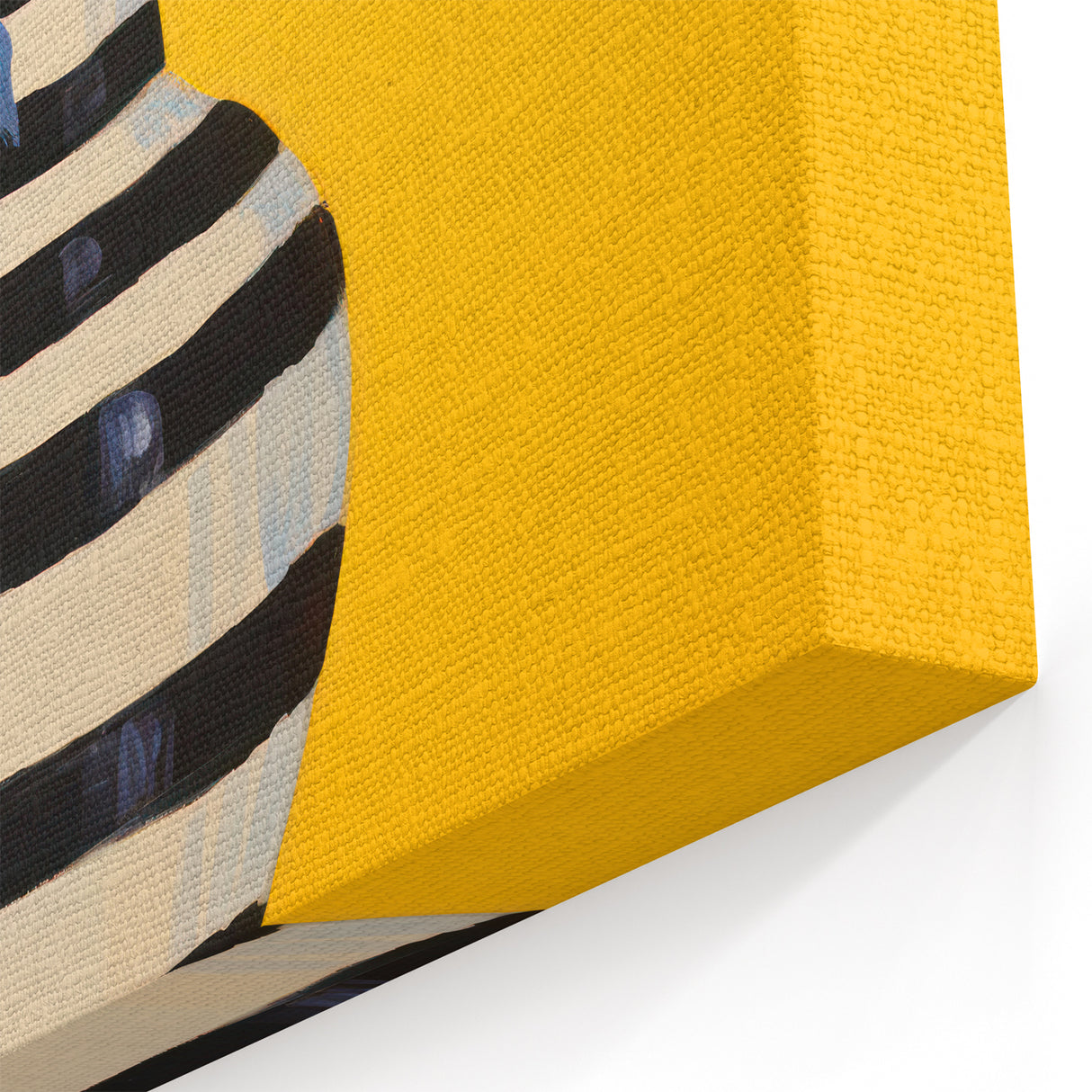 Vibrant Floral Electric Art: Modern Striped Vase Canvas Wall Print