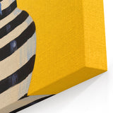 Vibrant Floral Electric Art: Modern Striped Vase Canvas Wall Print